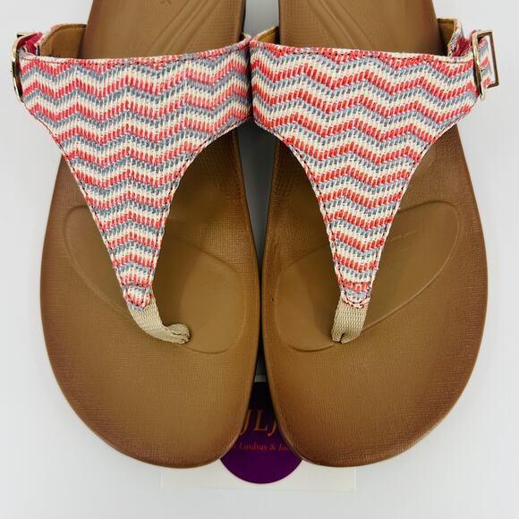 Aetrex Women's Rita Coral Orthopedic Comfort Thong Sandals Size 40 EU/ 9-9.5 US - Picture 4 of 11